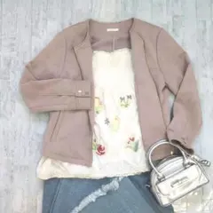 GLACIER フェイクスエード ノーカラージャケット M