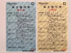 白洋舎　クリーニング　株主優待券　無料券１枚　株主割引券　1枚