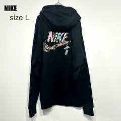 【希少デザイン】NIKE ナイキ パーカー　両面プリント　ビッグロゴ　Lサイズ
