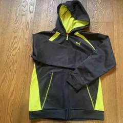 Puma フード付きジャンパー boysMサイズ 黒/黄緑