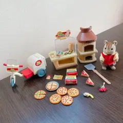シルバニアファミリー ピザ屋さんセット リスの人形付き