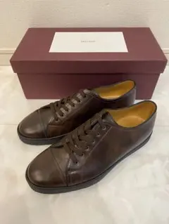 美品JOHN LOBB LEVAHレザースニーカー 7 1/2 E ブラウンのサムネイル