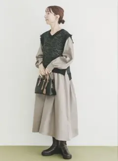 新品　アーバンリサーチ　ツイードニットドッキングワンピース　タグ付き