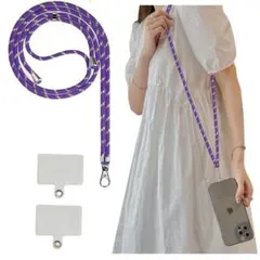 スマホストラップ 首掛けストラップ 長さ調整可能 斜めがけ 全機種対応