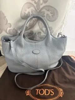 TOD'S ショルダーバッグ ブルーグレー