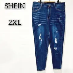 シーイン 【2XL】 パンツ ボトムス デニム ジーンズ Gパン 古着 ダメージのサムネイル
