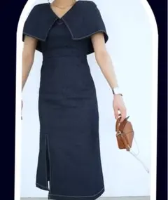 katrin tokyo インディゴデニム　2way 襟付きタイトワンピース