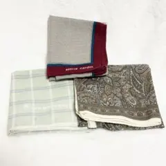 メンズ 薄手ハンカチ チーフ 3枚セット まとめ売り 結婚式 冠婚葬祭 リメイク