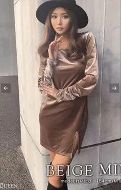 BLACK QUEEN ベロアショート丈ワンピース ギャル