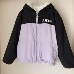 S.JENNI フード付きジャンパー 黒・紫リバーシブルもふもふ♡140サイズ