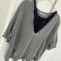 RETRO GIRL♡レースインナー付き♡半袖カットソー♡グレーのサムネイル