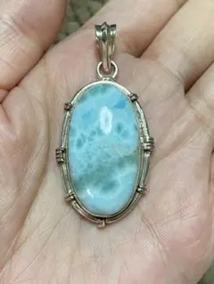 s*a様 大粒ラリマー　ペンダントトップ　sv925 ドミニカ共和国産