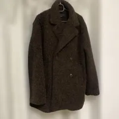 ZARA ザラ ブークレダブルブレストミディ丈コート XL
