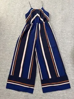 ネイビー ストライプ オールインワン