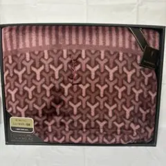 イヴ・サンローラン　アクリルニューマイヤー毛布　総柄　家庭で洗える毛布のサムネイル