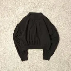 00s Y2K ラグアジェム リブカットソー 黒 F クロップド丈 グランジのサムネイル