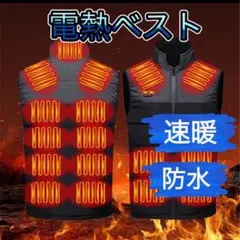 電熱ベスト USB給電 温度調節可能 速暖 防寒 ヒーターベスト アウトドア L