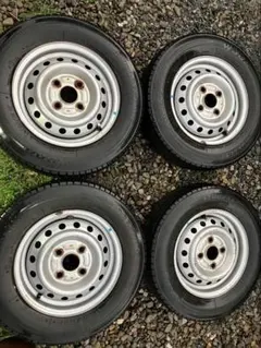 【②】スズキエブリィ純正　カバー付タイヤホイール　4穴 / PCD100/4J ②】スズキエブリィ純正 カバー付タイヤホイール 4穴 / PCD100/4J