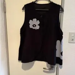 最終値下げ！花柄プリント ノースリーブゆったりベスト ジレ