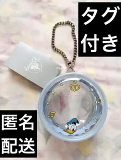 ドナルドダック　クリアポーチ　丸型　キーチェーン付き