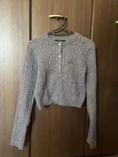 w closet ケーブル刺しゅうカーディガン