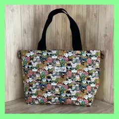 猫柄　トートバック　サブバック　ハンドメイド　歌舞伎猫