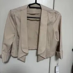 ベージュ 五分袖 ボレロ