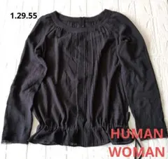 【HUMAN WOMAN】Мサイズ　黑　ブラウス　トップスのサムネイル