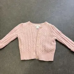 ピンク ケーブルニット カーディガン