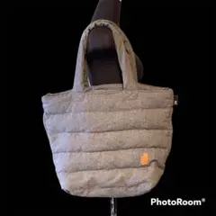ROOTOTE ルートート　グレー　ダウン　トートバッグ　ファスナー付き　A4可
