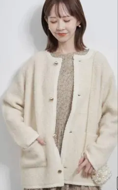 長袖 ノーカラージャケット