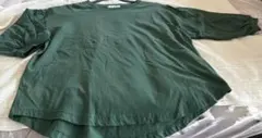 Samansa Mos2 blue パフスリーブ Tシャツ グリーンのサムネイル