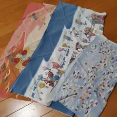 キ*ヨ様 ☆風呂敷　3枚セット　正絹　ブルー系　ピンク系　花柄　人物柄　和物　和