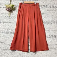 コムサイズム　ガウチョパンツ　オレンジ系　Sサイズ　ウエストゴム　クロップド丈