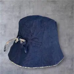 【超つば広】11cm BURBERRY LONDON ノバチェック デニムハット BURBERRY LONDON BLUE LABEL 超つば広 デニムハット - メルカリ