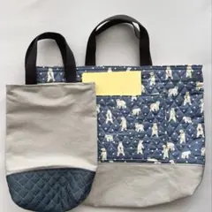 クマ柄レッスンバッグ&靴入れ