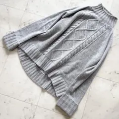 【美品】Theory セオリー カシミヤ ケーブル ニット セーター グレー