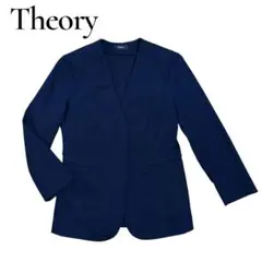 Theory セオリー　BENEFIELD ノーカラージャケット　紺 S