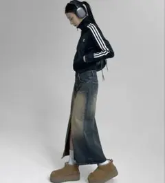 ブラックアップ　デニムスカート