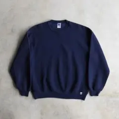 90s RUSSELLラッセル スウェットパーカー無地 XL ネイビー USA製
