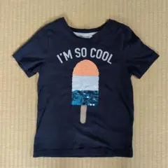 H&M　アイスキャンディー刺繍Tシャツ ネイビー