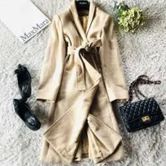 美品✨マックスマーラ ベルテッドコート ガウン 2WAY カシミヤ ベージュ M