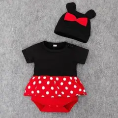 ロンパース　95 ベビー服　ミニー　女の子　ディズニー　撮影　旅行　半袖　帽子