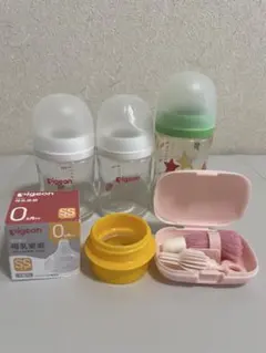 Pigeon 哺乳瓶3本　哺乳瓶関連セット