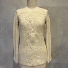 GAP✨アイボリー 編み模様 長袖ニットセーター