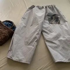 新作カラフルもんぺ手作り骨董市バルーンパンツもんぺ播州織刺し子一点物