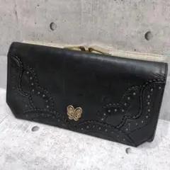 ANNA SUI アナスイ マチルダ 長財布 がま口 ゴールド金具 ブローチ 蝶