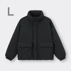 完売品GU 新品未使用タグ付き ヒートパデッドスタンドブルゾン L 黒