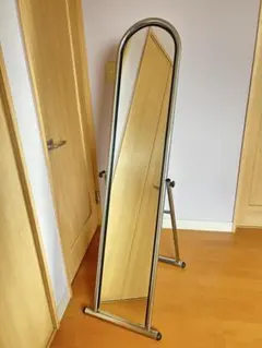【新生活準備応援】アンティーク アイアンフレーム スタンドミラー 全身鏡 メタル