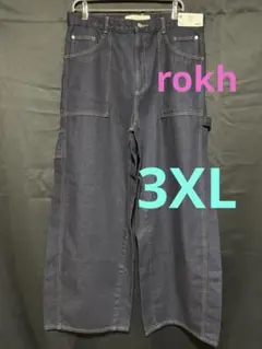 GU バレルレッグペインタージーンズ　NAVY 3XL